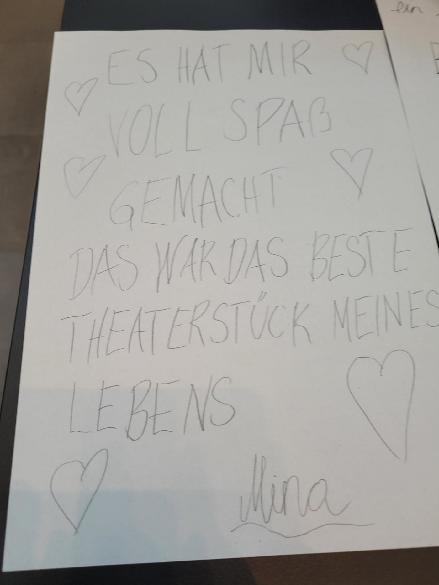 Feedback nach dem Theaterbesuch Feedback nach dem Theaterbesuch