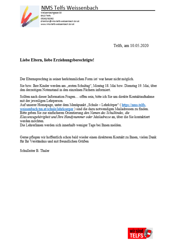 Elternsprechtagersatz
